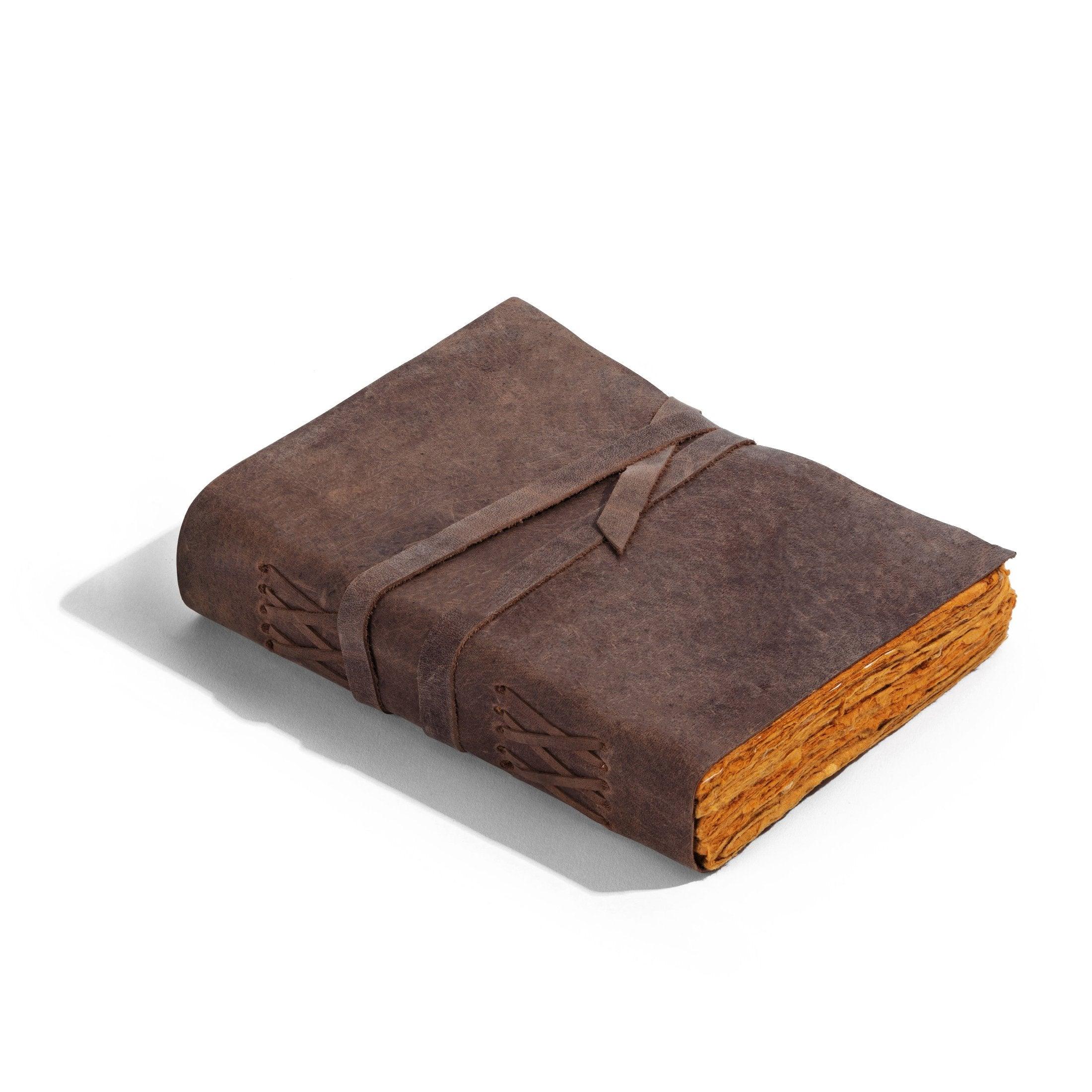 unlined deckle edge leather journal