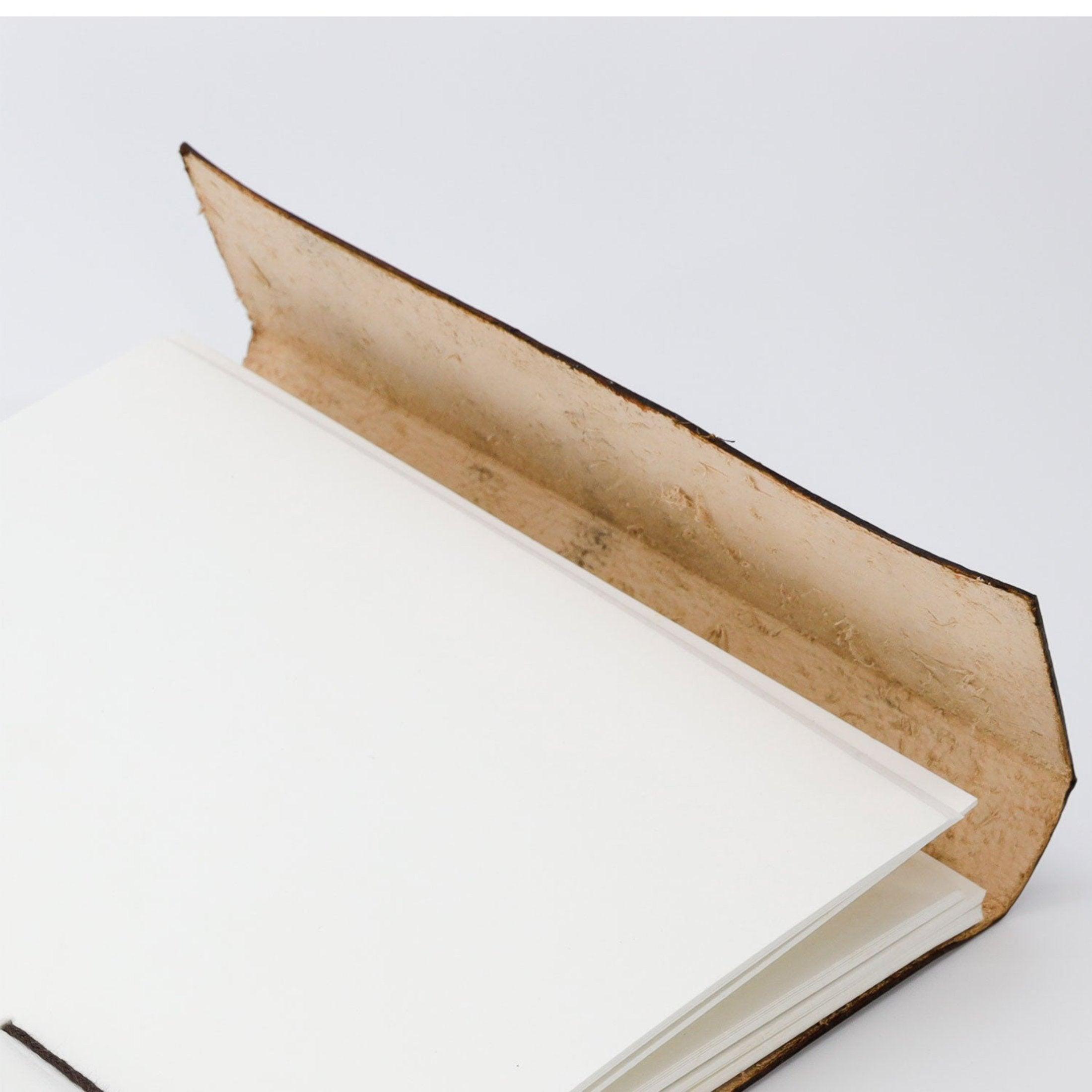 full grain vintage leather journal with unlined pages