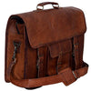 18 Inch Vintage Men's Brown Handmade Leather Briefcase Best Laptop Messenger Bag Satchel for Men Gifts for him