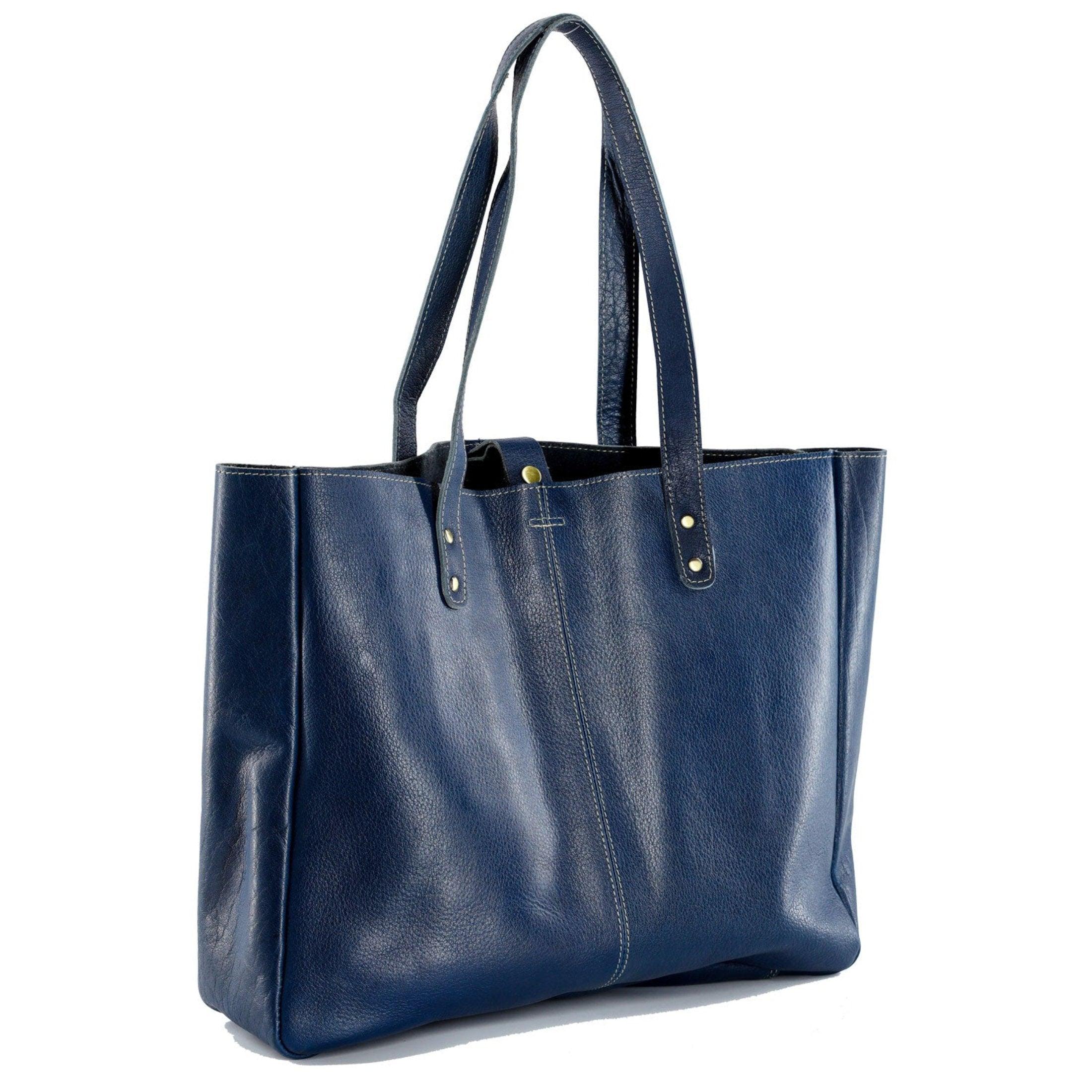 Navy Blue Leather Shoulder deals Bag, Leather Women Tote Bag, Navy Blue Women Handbag, Leather Bag, Aesthetic Women Bag, Genuine Leather Handbag