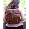 KomalC Leather Backpack Rucksack Travel Laptop Camping School College Bag for Men Women (Brown)