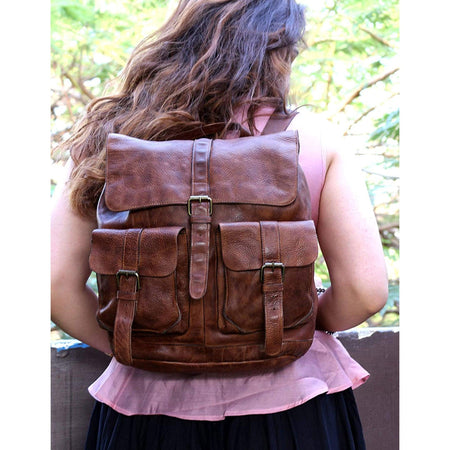 KomalC Leather Backpack 