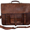 Vintage Men's Brown Handmade Leather Briefcase Best Laptop Messenger Bag Satchel for men gifts for him (16 inch)