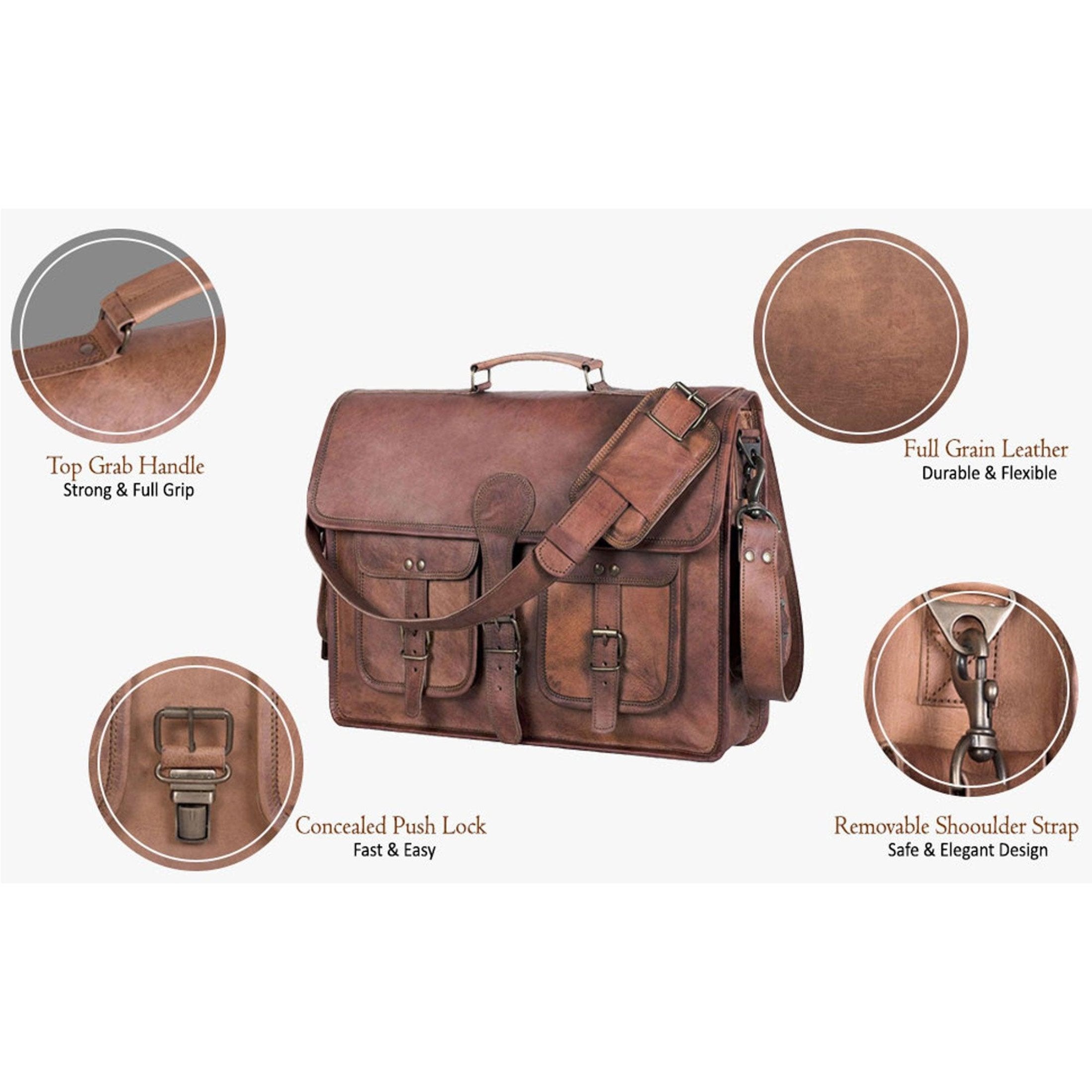 18 laptop messenger bag backpack Handmade Leather Messenger Laptop Bag 18" Inch for Men Women Distressed Briefcase Satchel