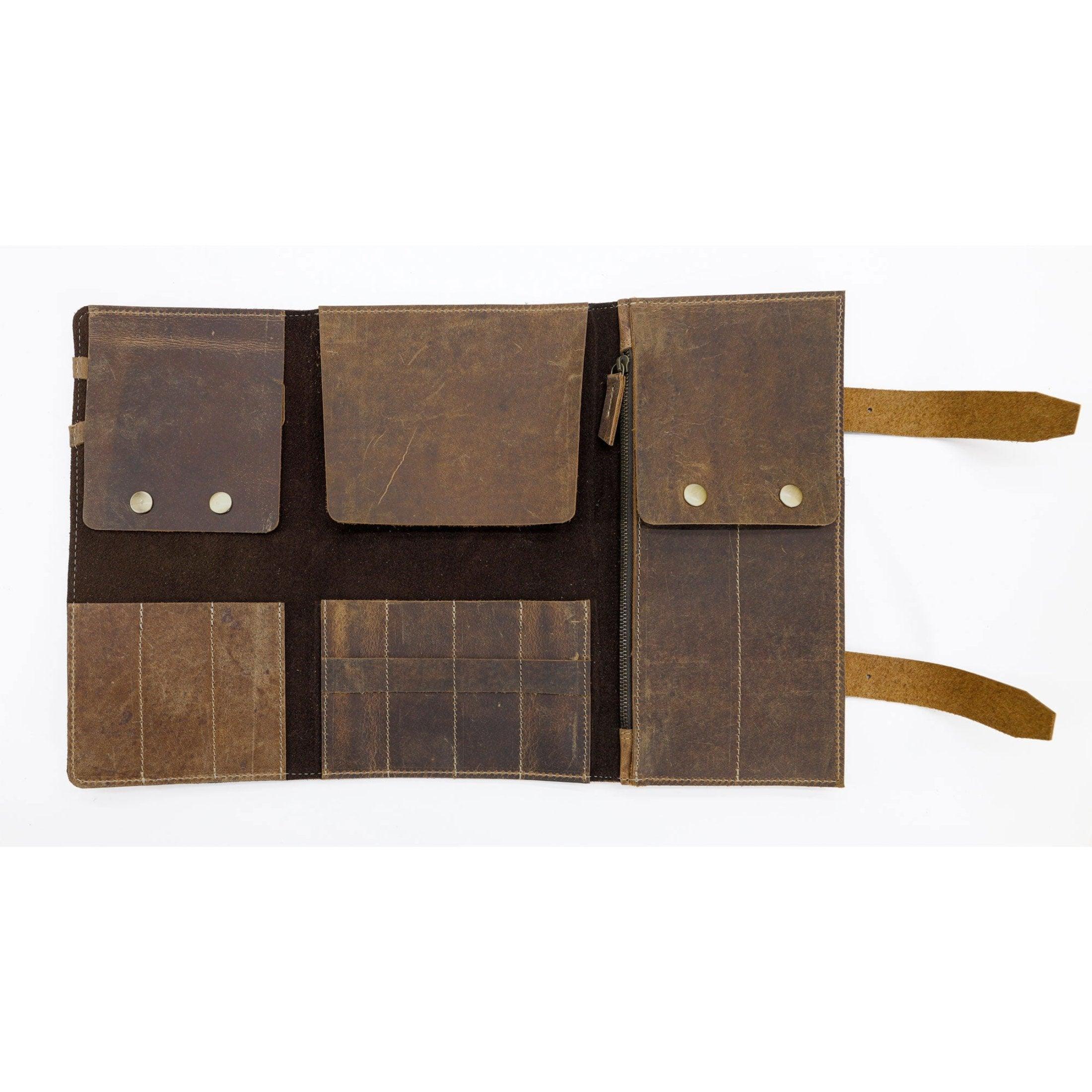 Durable leather pouch for tools and stationery