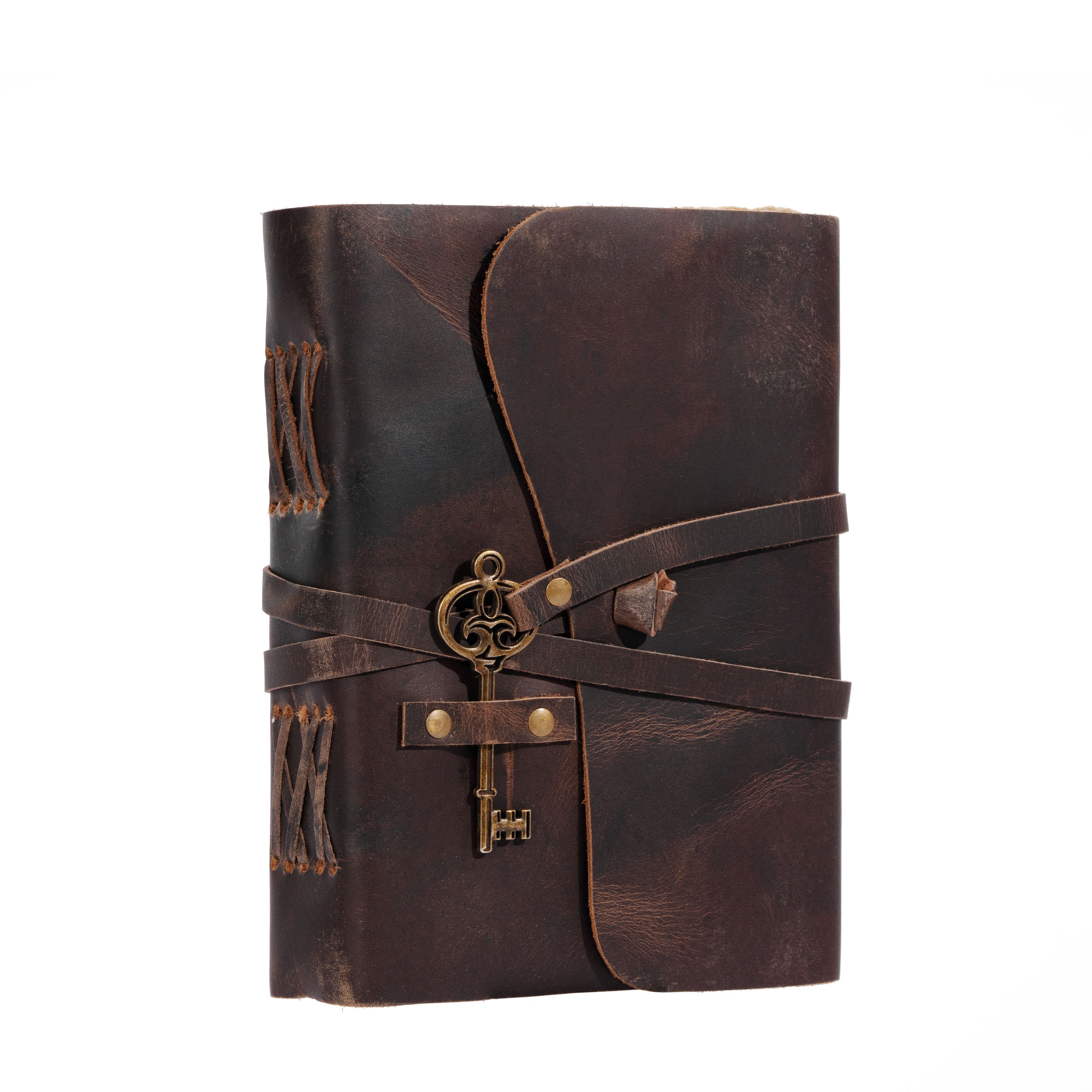 LEATHER HERITAGE Antique Key Leather Bound journal with deckle