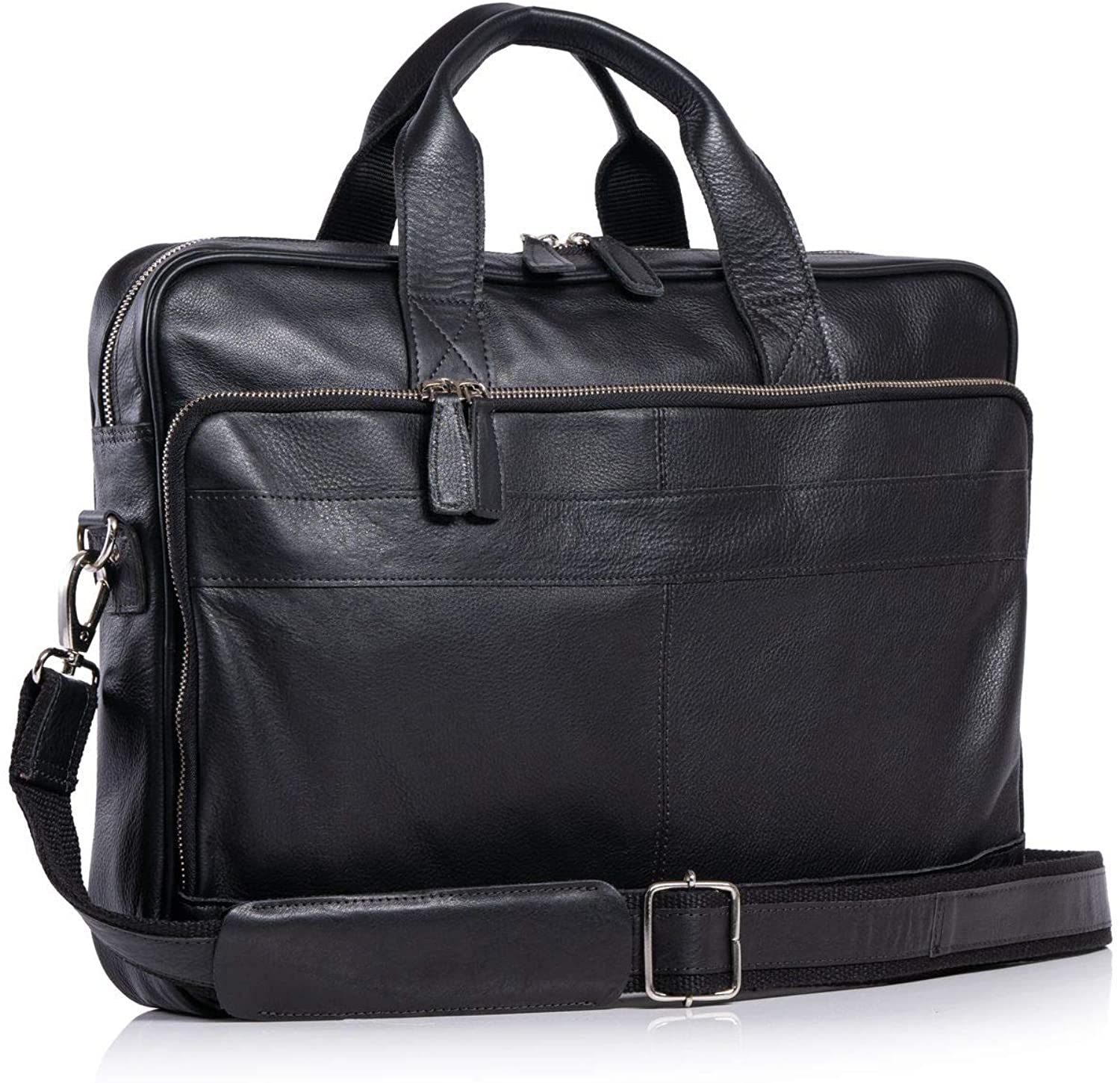 The Carismatico Black Leather Messenger Bag For Men & Women - The