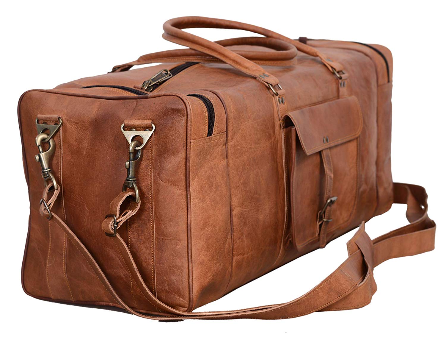 Patek Philippe Large Office/Travel Messenger Duffle Bag in Solid Brown