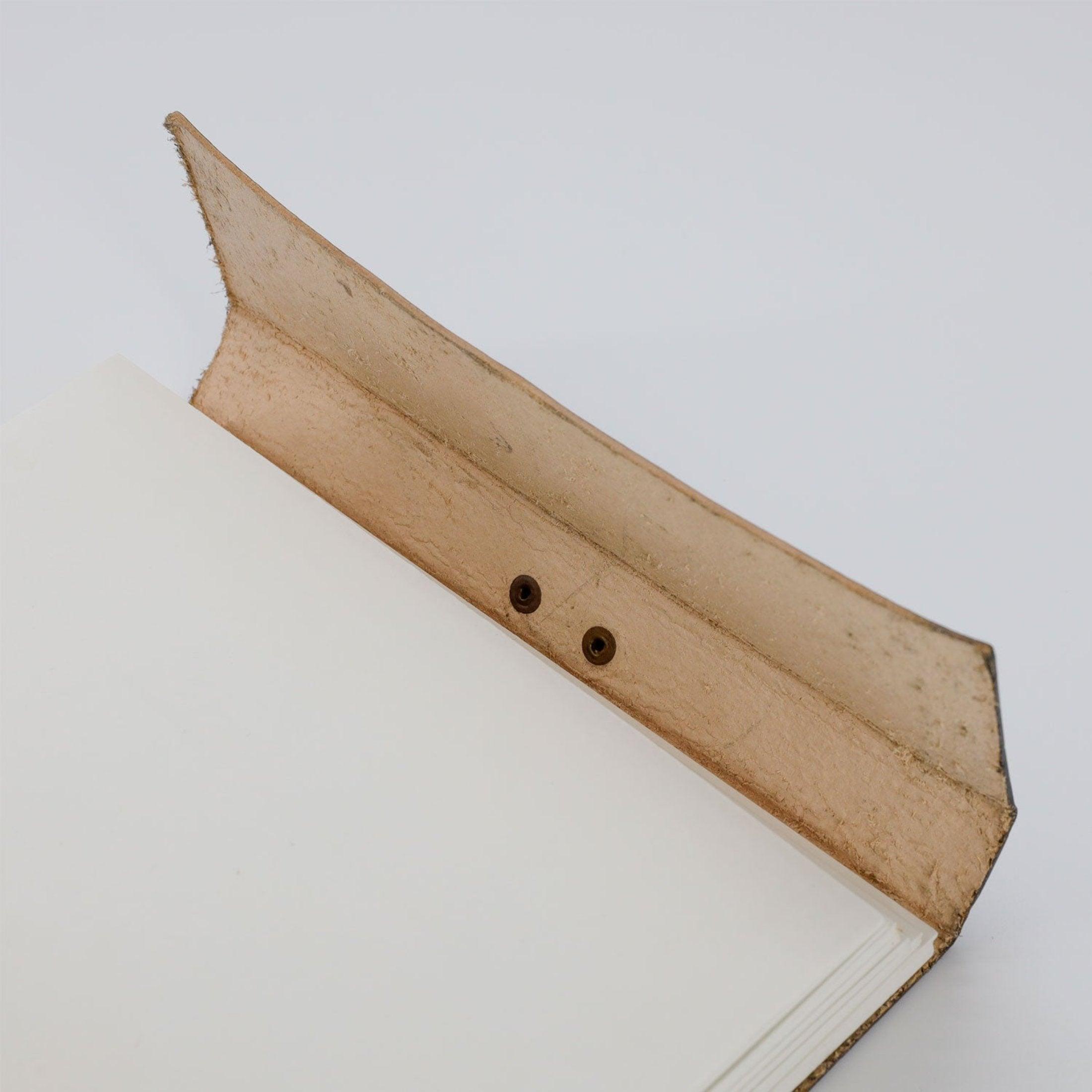 full grain vintage leather journal with unlined pages