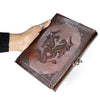Handmade Leather Double Dragon Journal/Writing Notebook Diary/Bound Daily Notepad for Men & Women Unlined Paper Medium 7x5 Inches, Writing pad Gift for Artist, Sketch