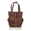 Genuine Soft Chicago Buff Leather Tote Bag Elegant Shopper Shoulder Bag