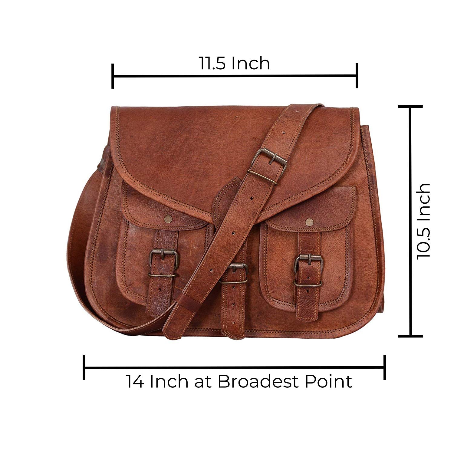 Leather 14 Inch Leather Purse Women Shoulder Bag Crossbody Satchel Lad