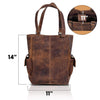 Genuine Soft Chicago Buff Leather Tote Bag Elegant Shopper Shoulder Bag
