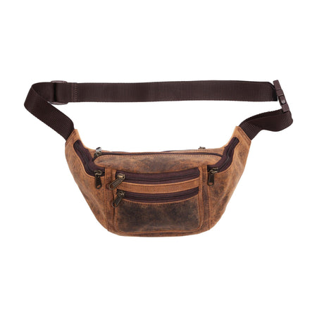 Premium Buffalo Leather Fanny Pack Waist Multifunction Hip Bum Bag Travel Pouch for women and men