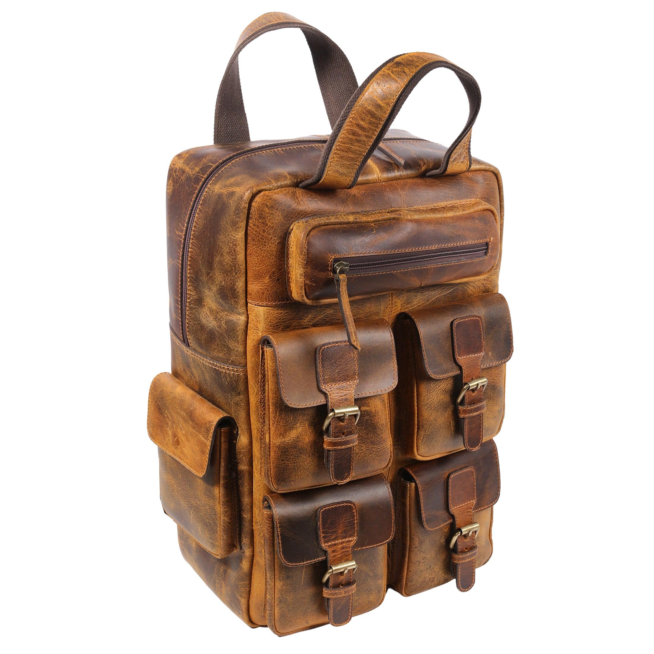 cool mens leather backpack bag Leather Backpack Rucksack