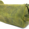 Genuine Buffalo Leather Unisex Toiletry Bag Travel Dopp Kit (Distressed Green)
