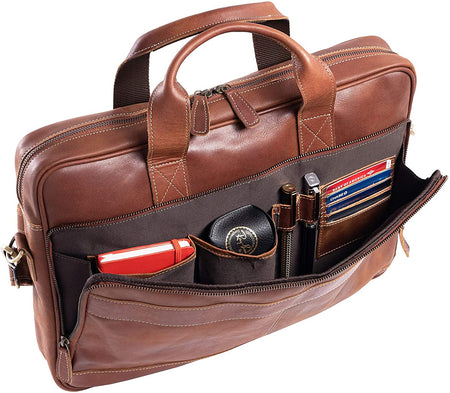 DUFFLE briefcase in grain de poudre embossed leather | Saint Laurent |  YSL.com