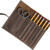 Genuine Leather Pen case Pencil holder leather stationary pouch for students and artists- Pen Pencil Roll Case pouch