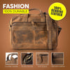 16 Inch Leather briefcases Laptop Messenger Bags for Men and Women Best Office School College Satchel Bag Distressed Tan