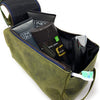 Genuine Buffalo Leather Unisex Toiletry Bag Travel Dopp Kit (Distressed Green)