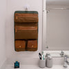 Genuine Buffalo Leather Hanging Toiletry Bag Travel Dopp Kit