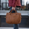 Leather Briefcase Messenger Bag Laptop Bag Satchel Bags for Men briefcases Office Bag (Copper Brown)