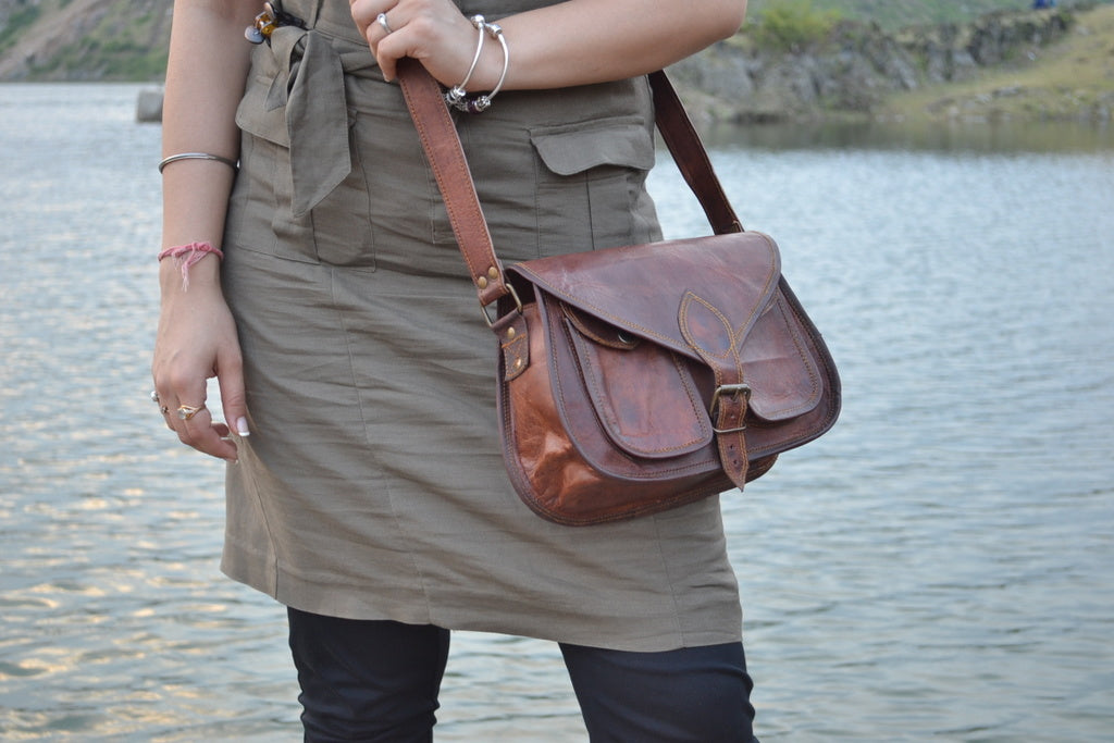 Leather Wallet Travel Purse Waist Bag for Women, Cognac - PNRCRAFTS