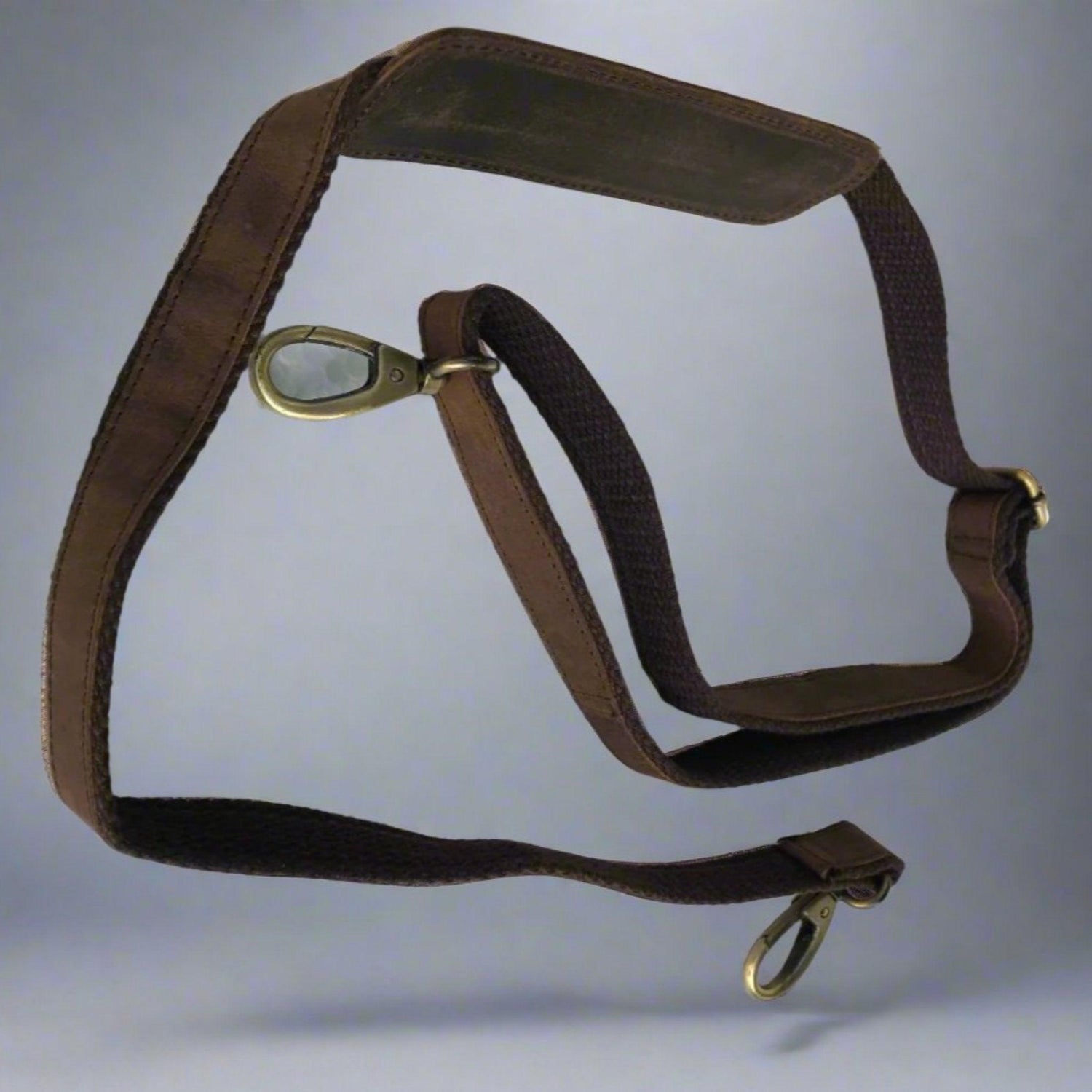 Buffalo Leather Adjustable Padded Replacement Shoulder Strap with Metal Swivel Hooks for Messenger, Laptop, Camera, Duffle Bags & More