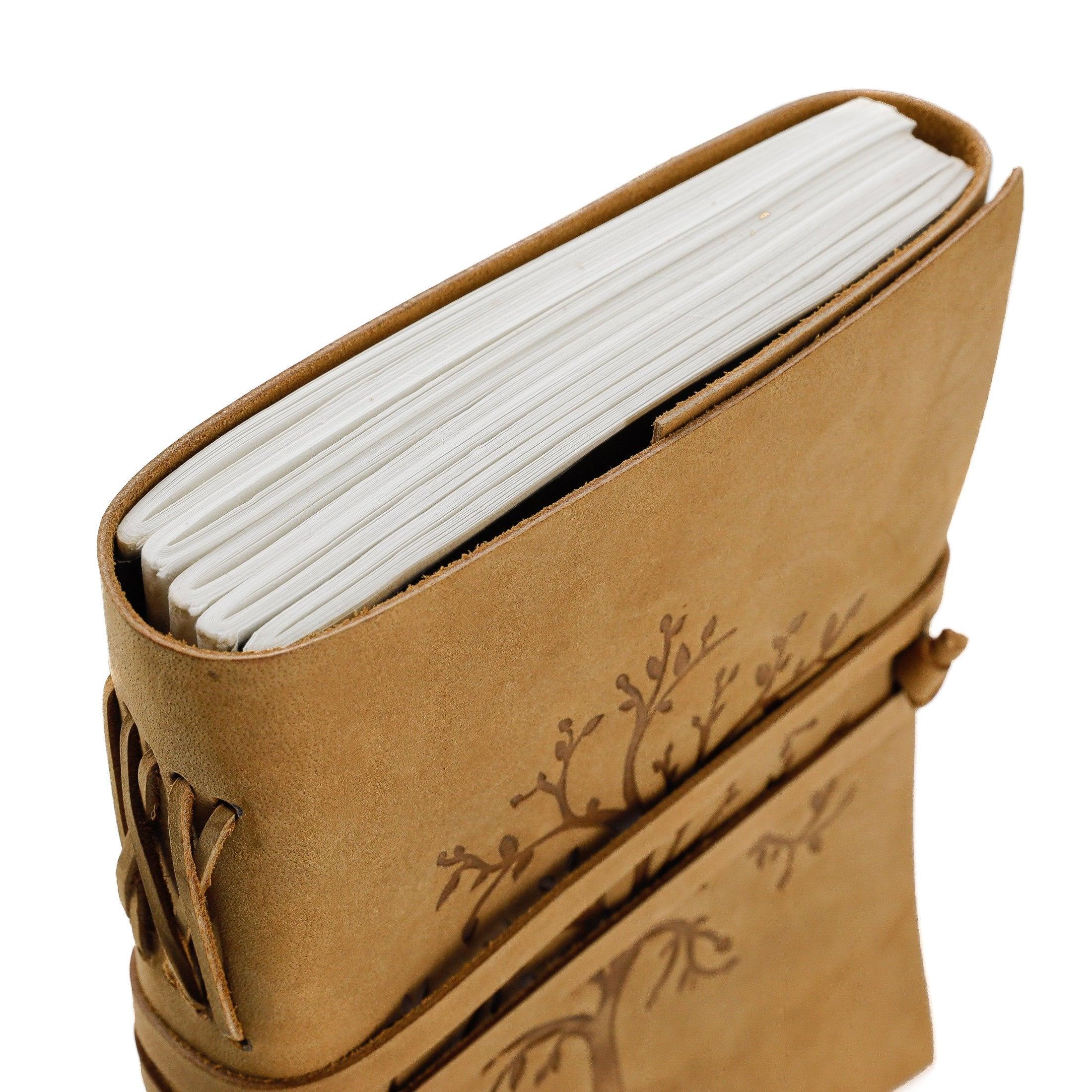 Handmade Leather Journal - Writing Notebook Diary with Unlined Paper for Men & Women | Medium Portable Daily Notepad