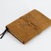 Handmade Leather Journal - 8x6 Inch, Tree Of Life & Sun Moon Embossed Cover, 240 Lined Craft Paper Pages (Brown)