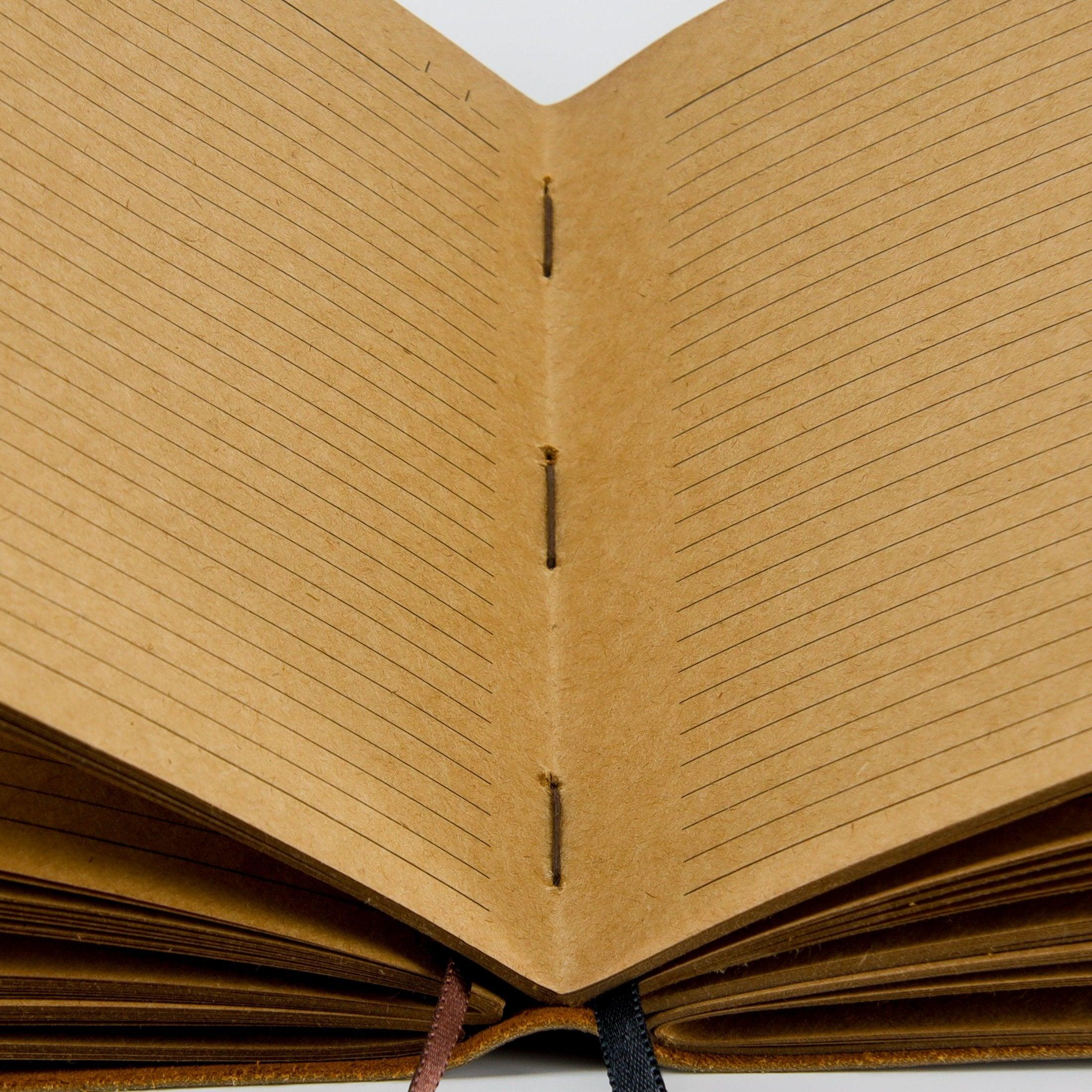 Handmade 8 x 6 Inch Lined Kraft Paper Mother Earth Notebook, Writing Notepad, Book of Shadows Journal