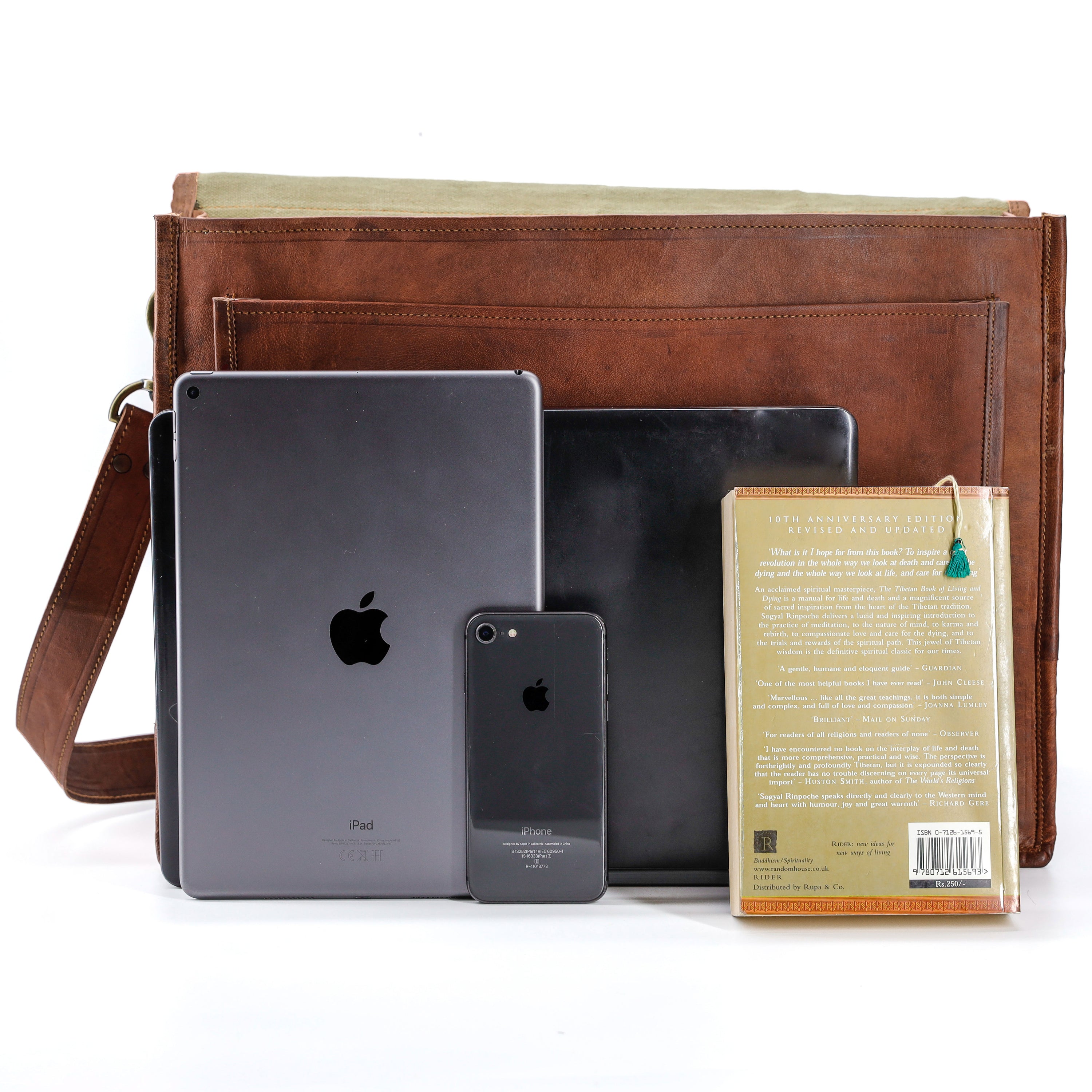Leather Bag with Adjustable Strap for MacBook MacBook Pro 14 / Camel