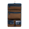 Genuine Buffalo Leather Hanging Toiletry Bag Travel Dopp Kit ( Ink Blue)