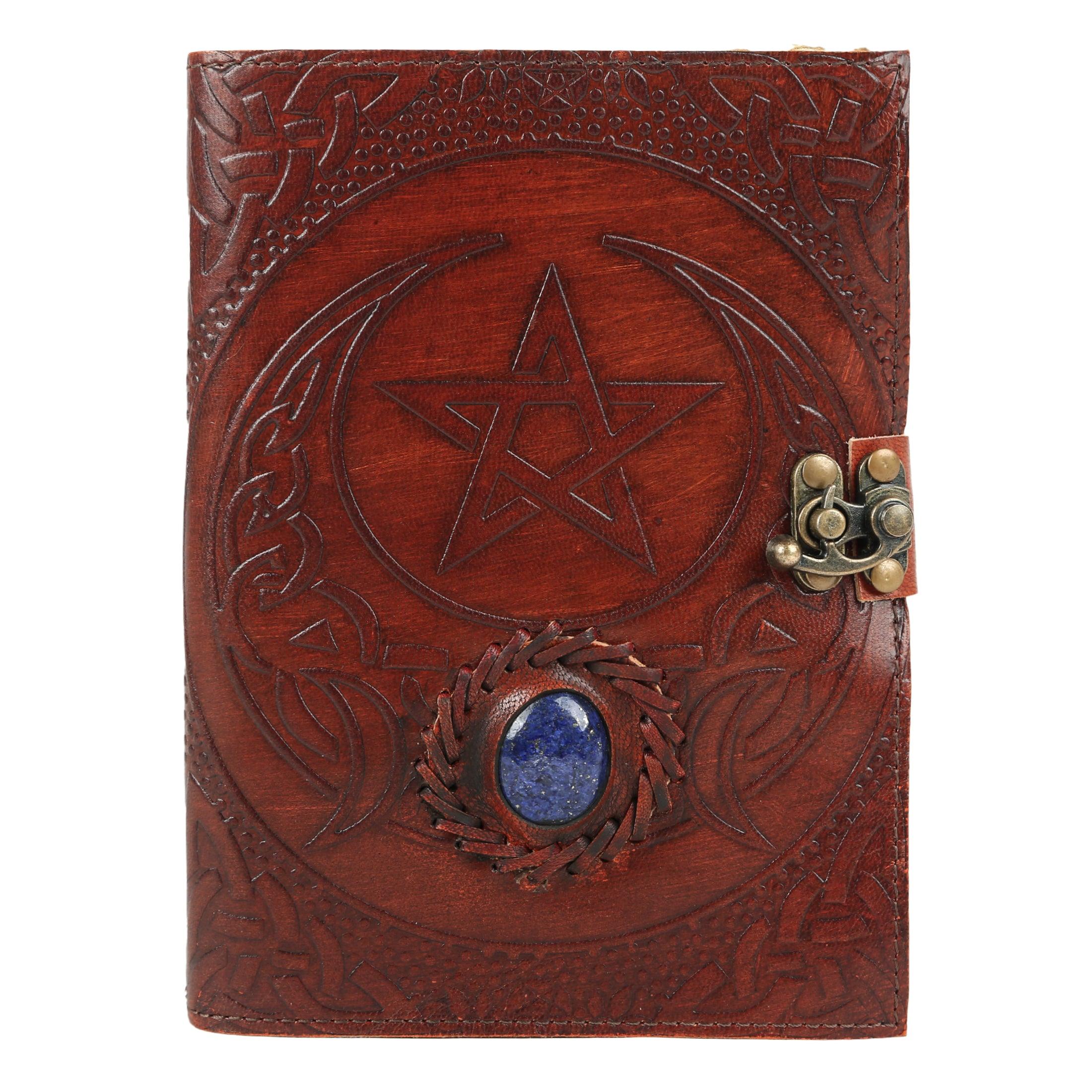 blue stone leather journal