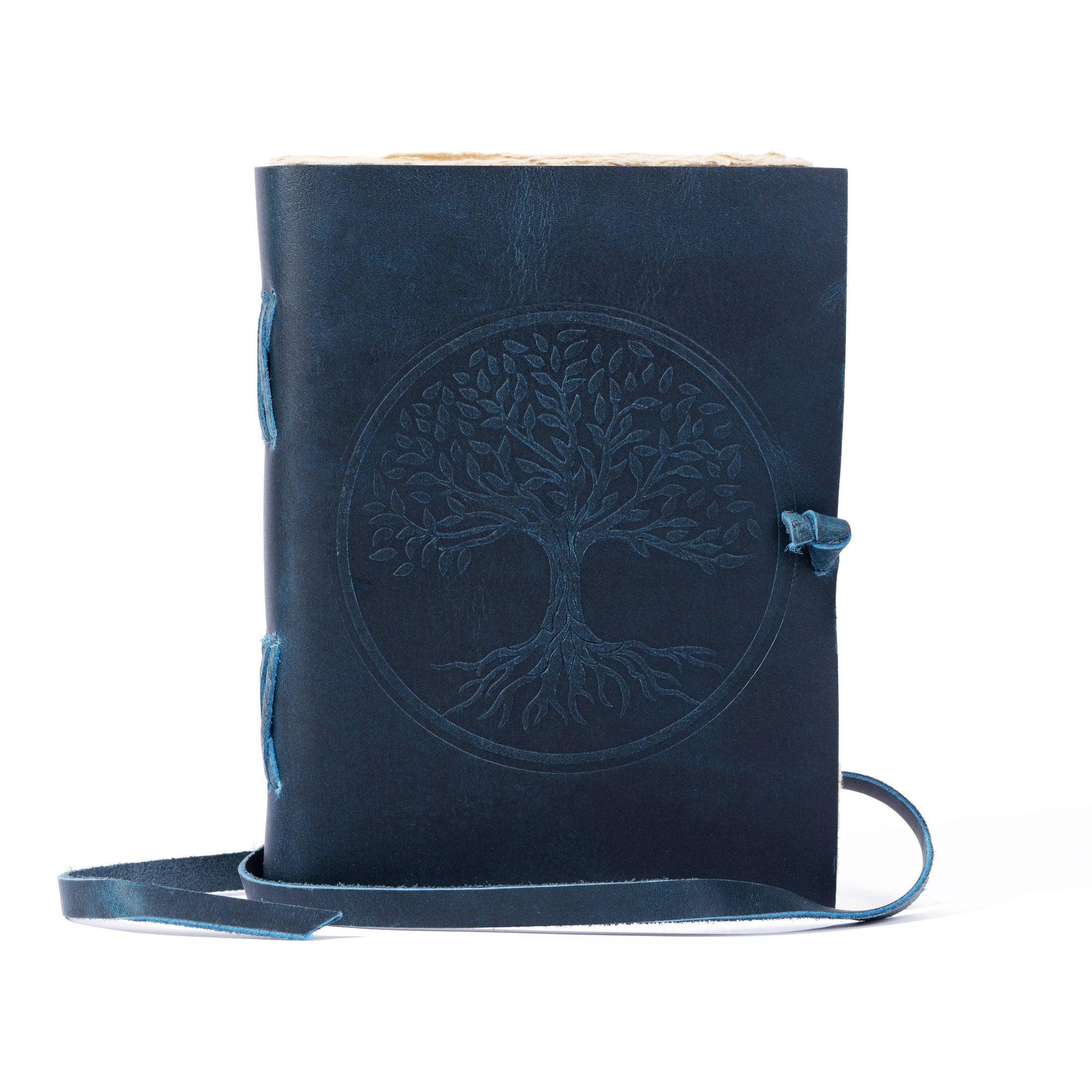 8 x 6-inch Antique Handmade Lined Deckle Edge Paper Tree of Life Writing Notebook for Men & Women