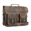 Leather briefcase 18 inch laptop messenger bag for men and women best satchel office bag