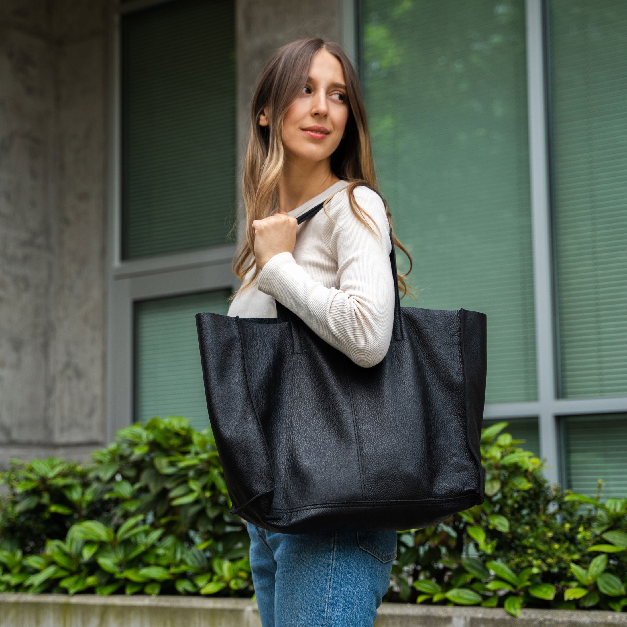 Shoulder tote bag leather Clearance