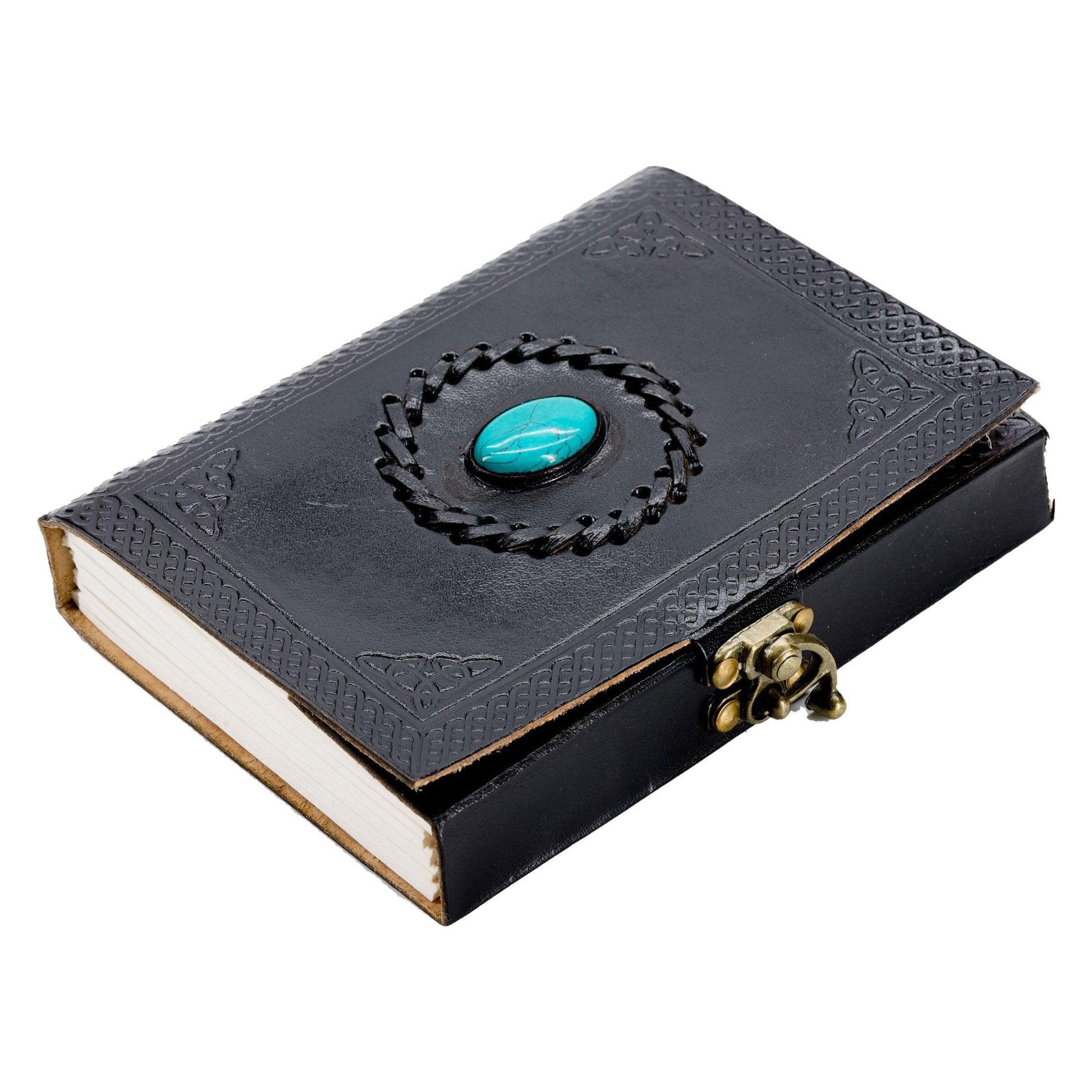 Leather Journal Handmade black stone Diary Stone journal Blank pages notebook book of shadows hocus pocus book spell book gifts for men and women