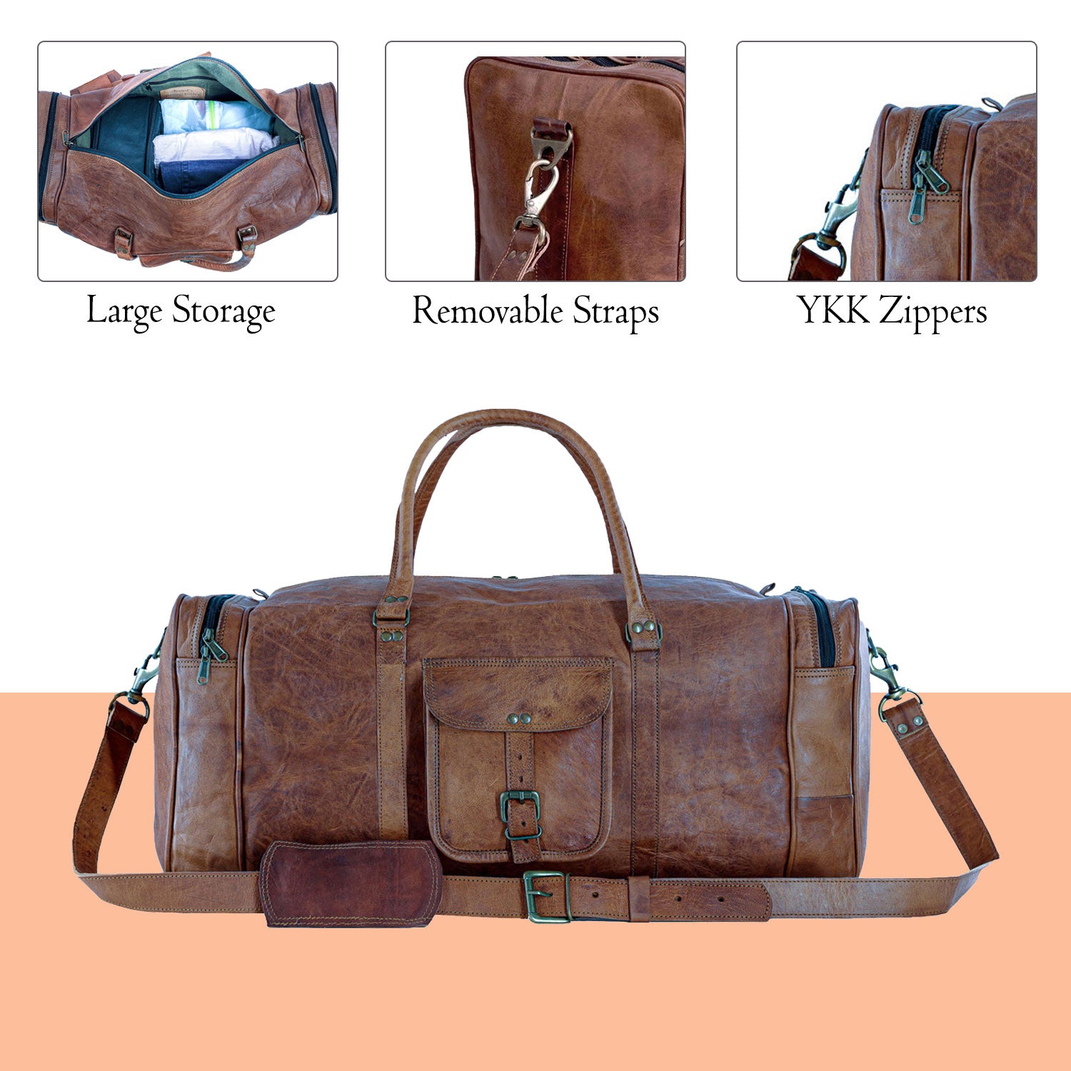 Mens Duffle Bag - Vintage Travel Bag