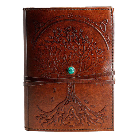 Leather Journal Refillable Lined Deckle Paper Tree of Life Handmade writing  Notebook Diary Leather Bound Daily Notepad for women and men Writing pad