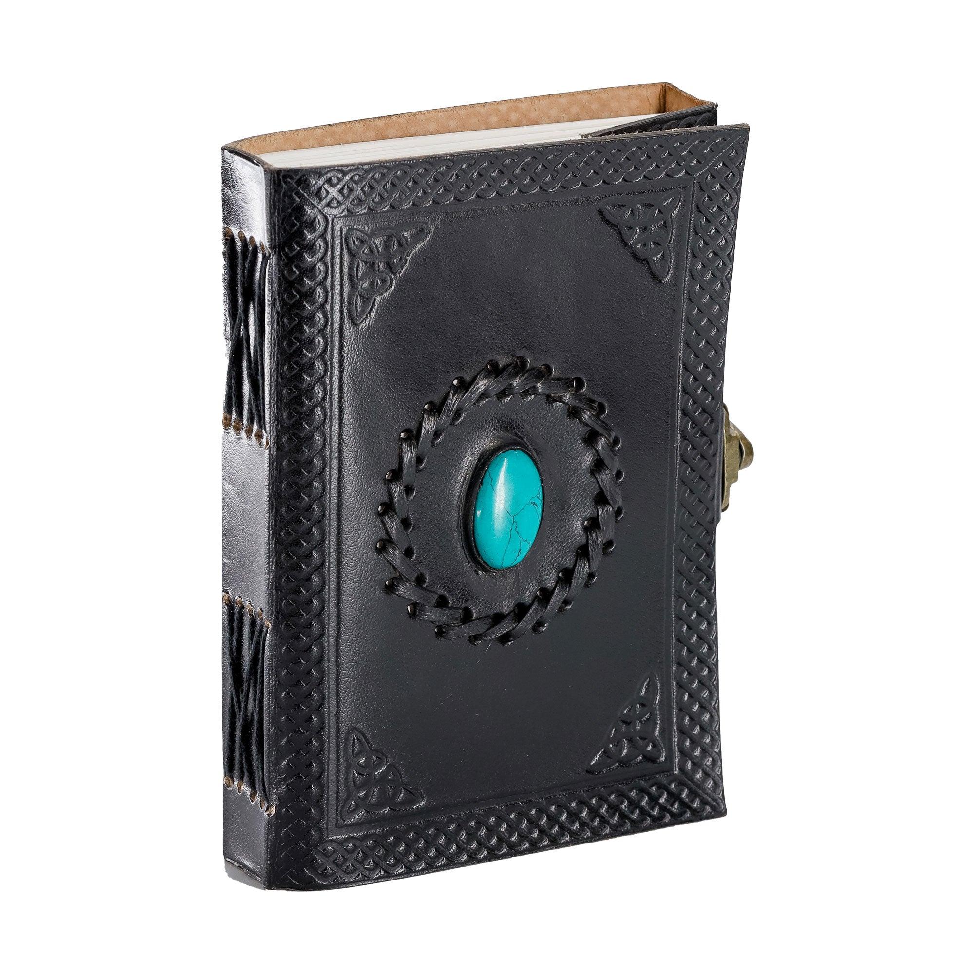 Leather Journal Handmade black stone Diary Stone journal Blank pages n