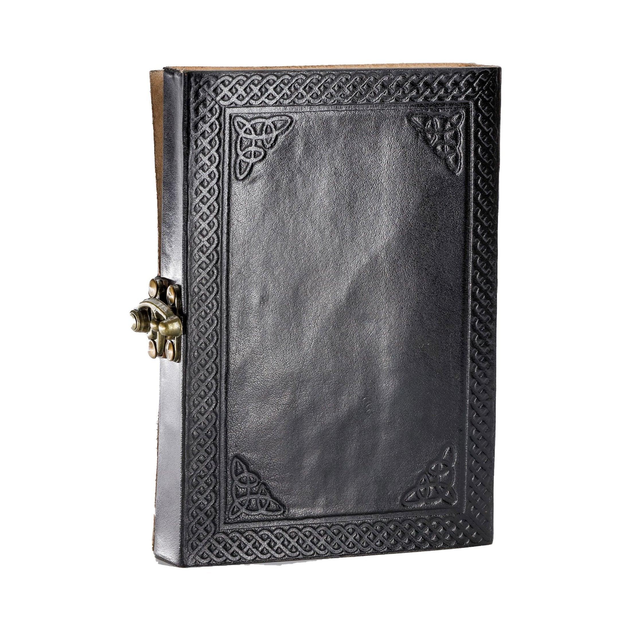 Leather Journal Handmade black stone Diary Stone journal Blank 