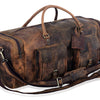 Leather Duffel Bag 28 inch Large Travel Bag Gym Sports Overnight Weekender Bag by Komal's Passion Leather (Buffalo Distressed Tan)