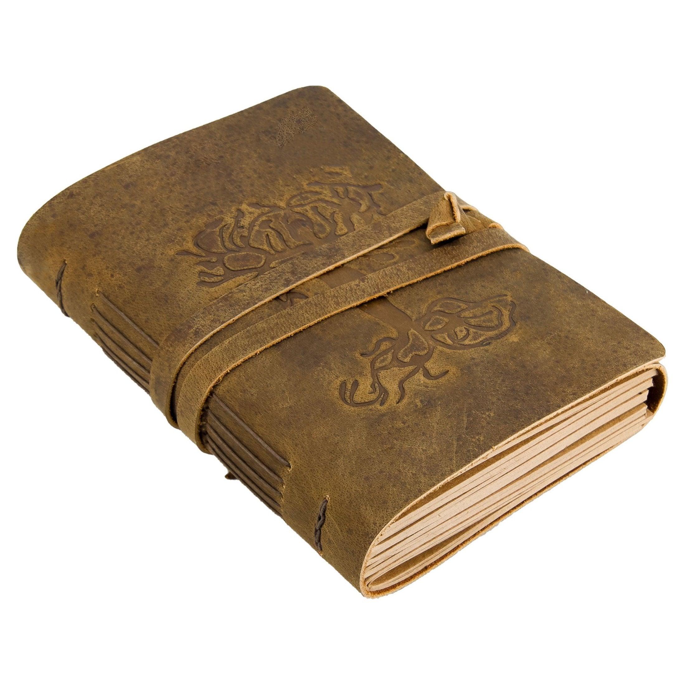 Leather Journal for Women and Men - Handmade 8 x 6 Inch Lined