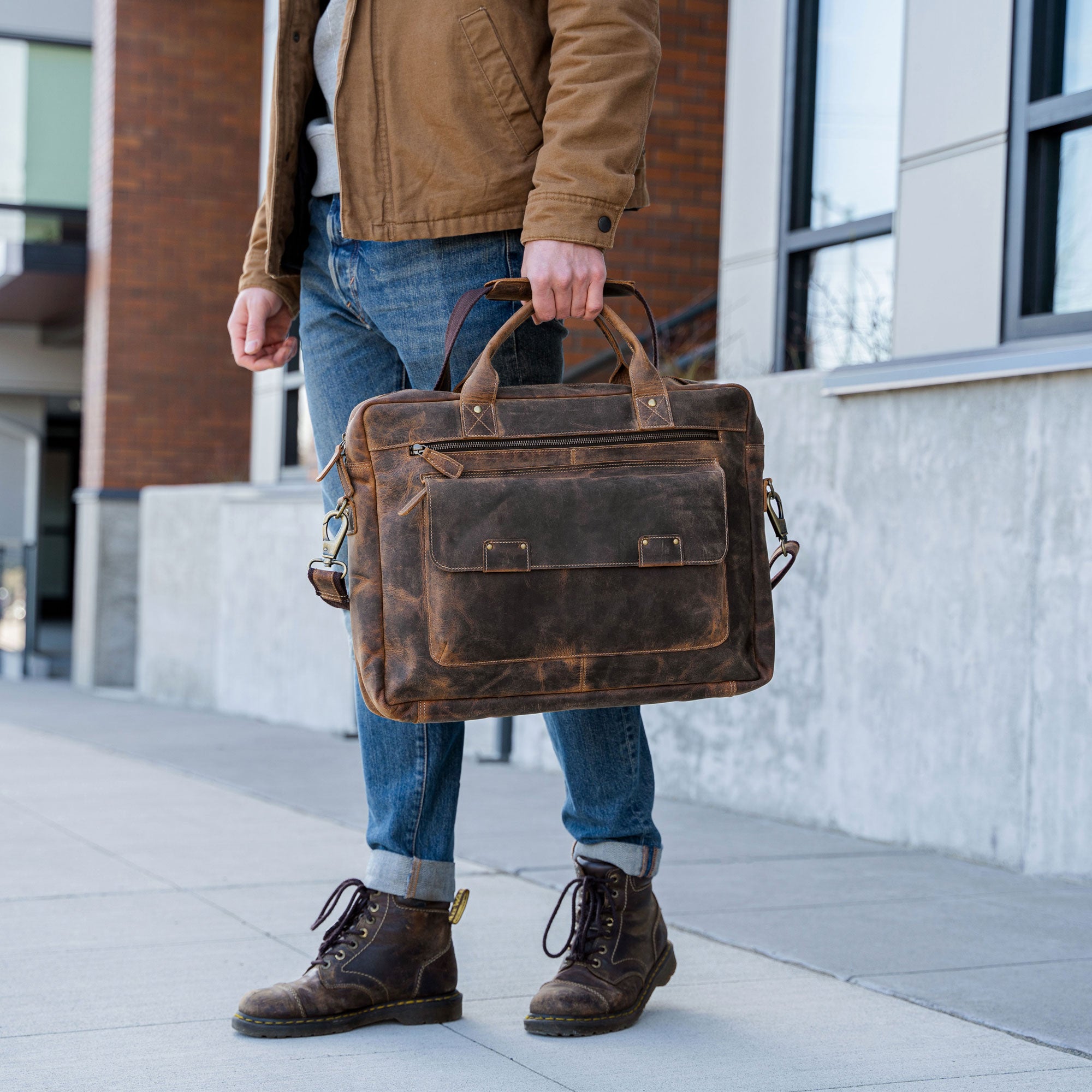 Men Briefcases Bag Laptop Business Travel Bags Handbags Leather Office Bag  | eBay