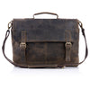 16 Inch Retro Buffalo Hunter Leather Laptop (Fits upto 15.6 Inch Laptop) Messenger Bag Office Briefcase College Bag (Distressed Tan)