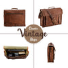 Leather 18 Inch Vintage Handmade Leather Messenger Bag for Laptop Briefcase Satchel Bag